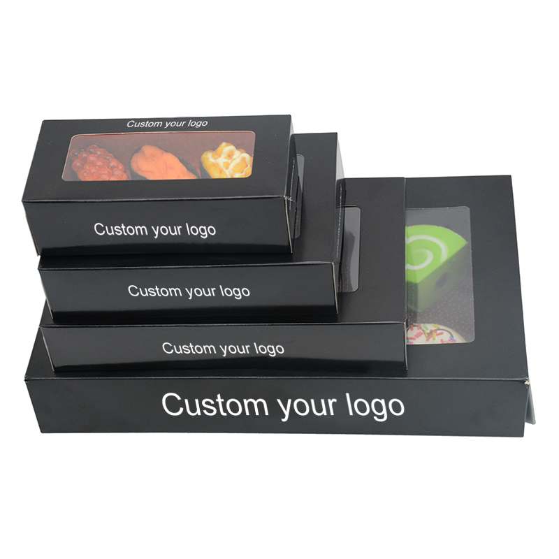 Black Paper Packaging Food Boxes For Restaurant Take Away